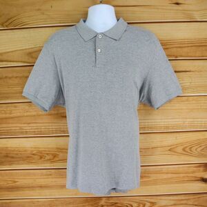 Chaps‎ Polo Shirt Mens Sz 2XL Light Gray Heathered Custom Fit Short Sleeves Soft